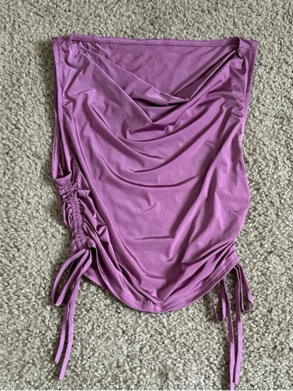 ALO Yoga Purple Ruched Drawstring Top